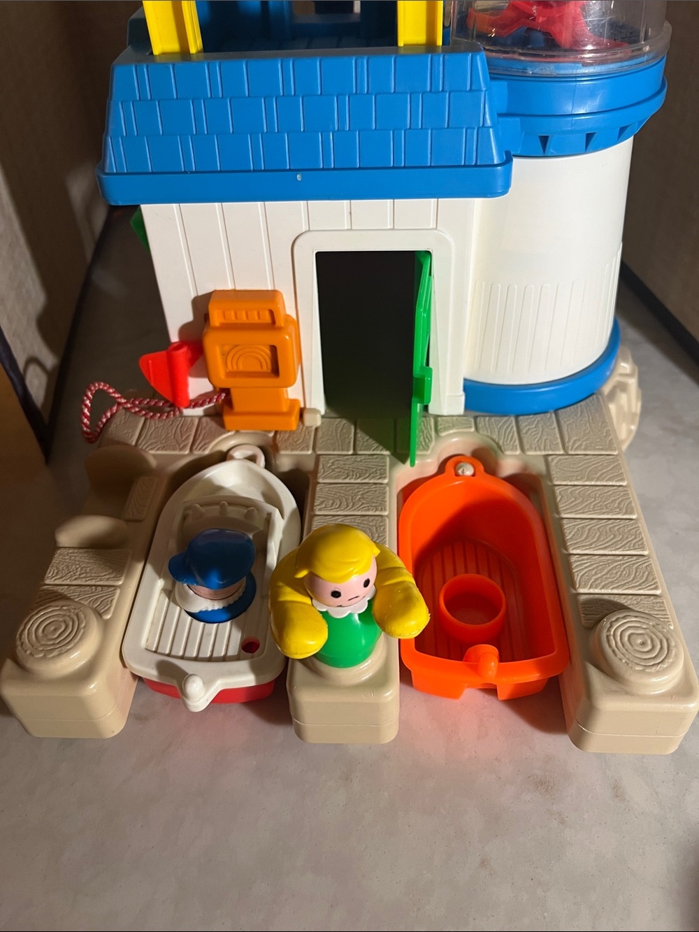 Vintage Fisher Price Little People Floating Marina Playset #252 Sea Plane Lot - Picture 7 of 9